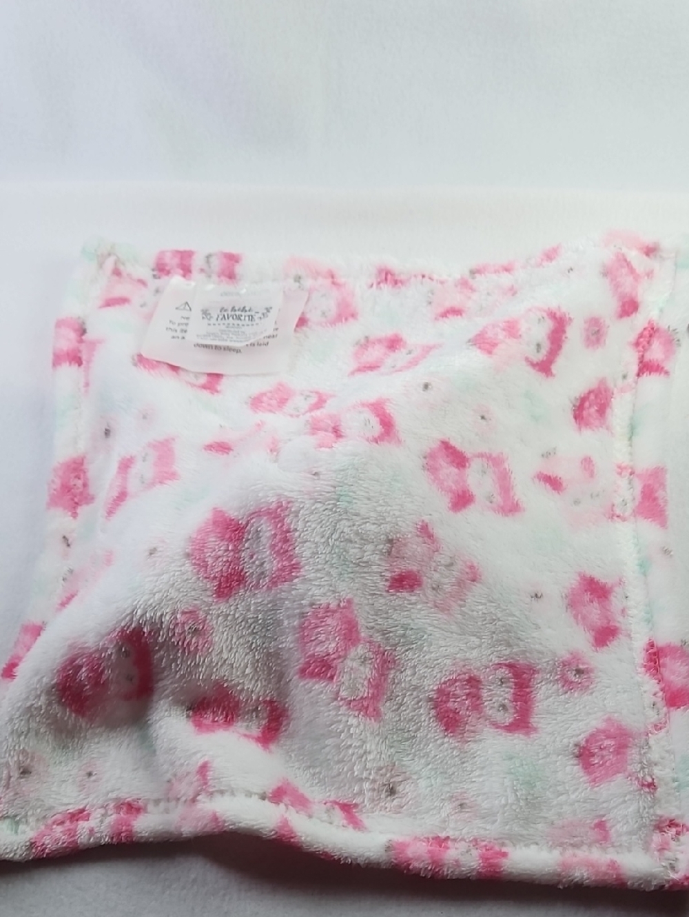 Plush Pink Owl Security Lovey Minky Blanket - Soft Snuggle Toy - Picture 7 of 7